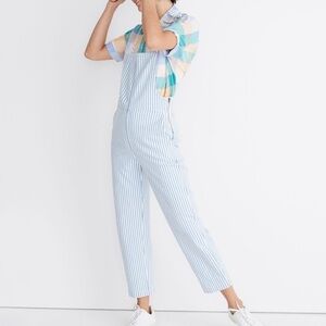 Madewell Tie-Strap Overalls in Railroad Stripe small